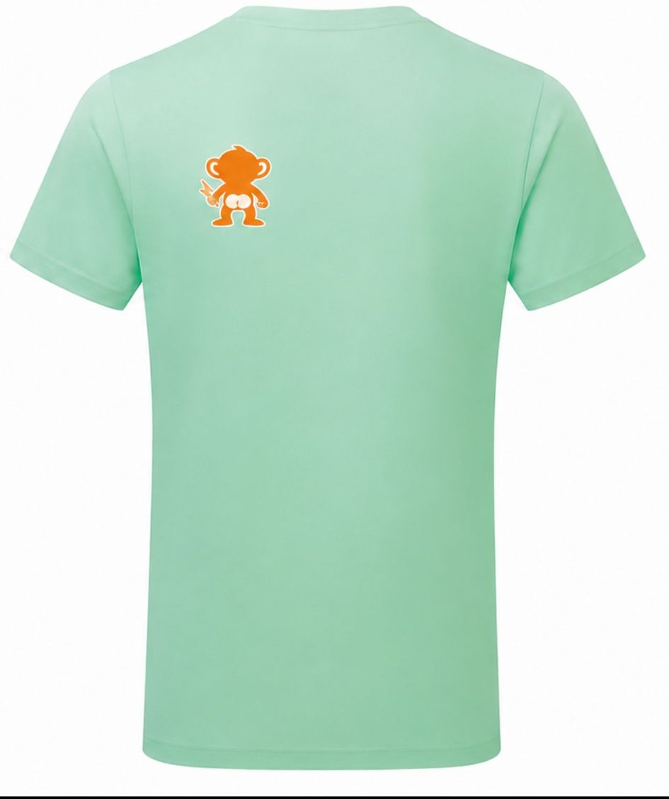 Mint green The Supplement Monkey T-shirt — back view